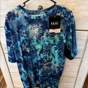 Chemise De Pêche HUK Homme Manches Longues - Bleu Camouflage - Taille M - Polyester